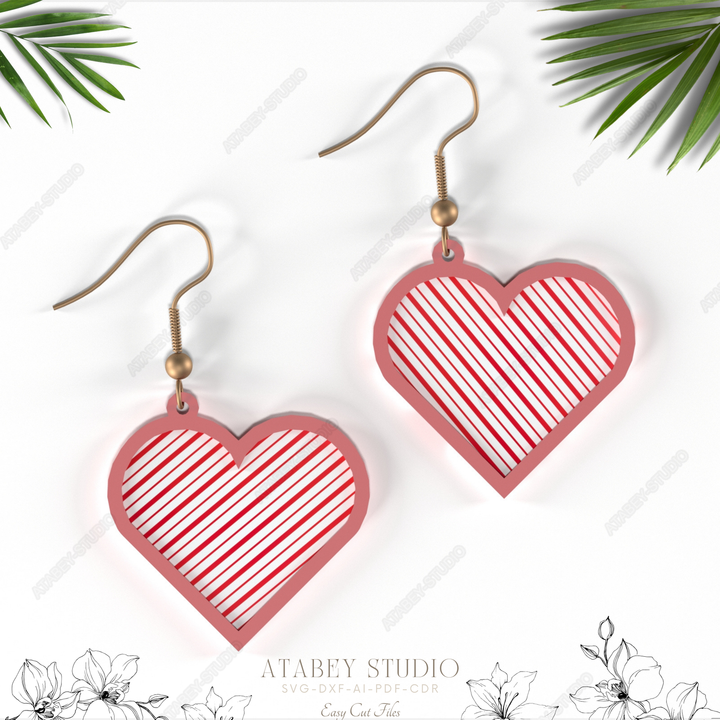 Romantic Red Heart Earrings - Perfect for Valentine's Day, Personalized Laser Cut Jewelry 842