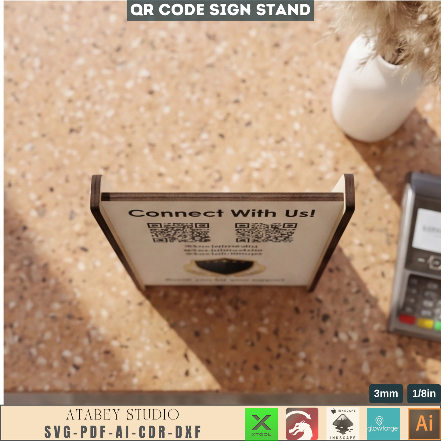 Personalized Social Media QR Code Sign for Easy Connection / Customizable Mini QRCode Sign and More 858