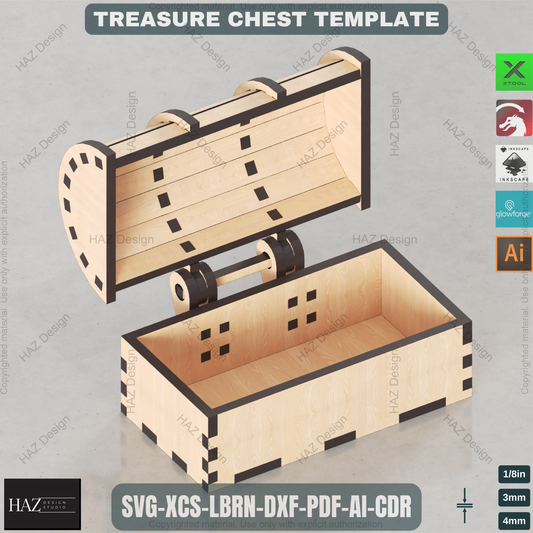 DIY Micro Treasure Chest Laser Cut Files for Glowforge - Create Your own Miniature Treasure Chest 182