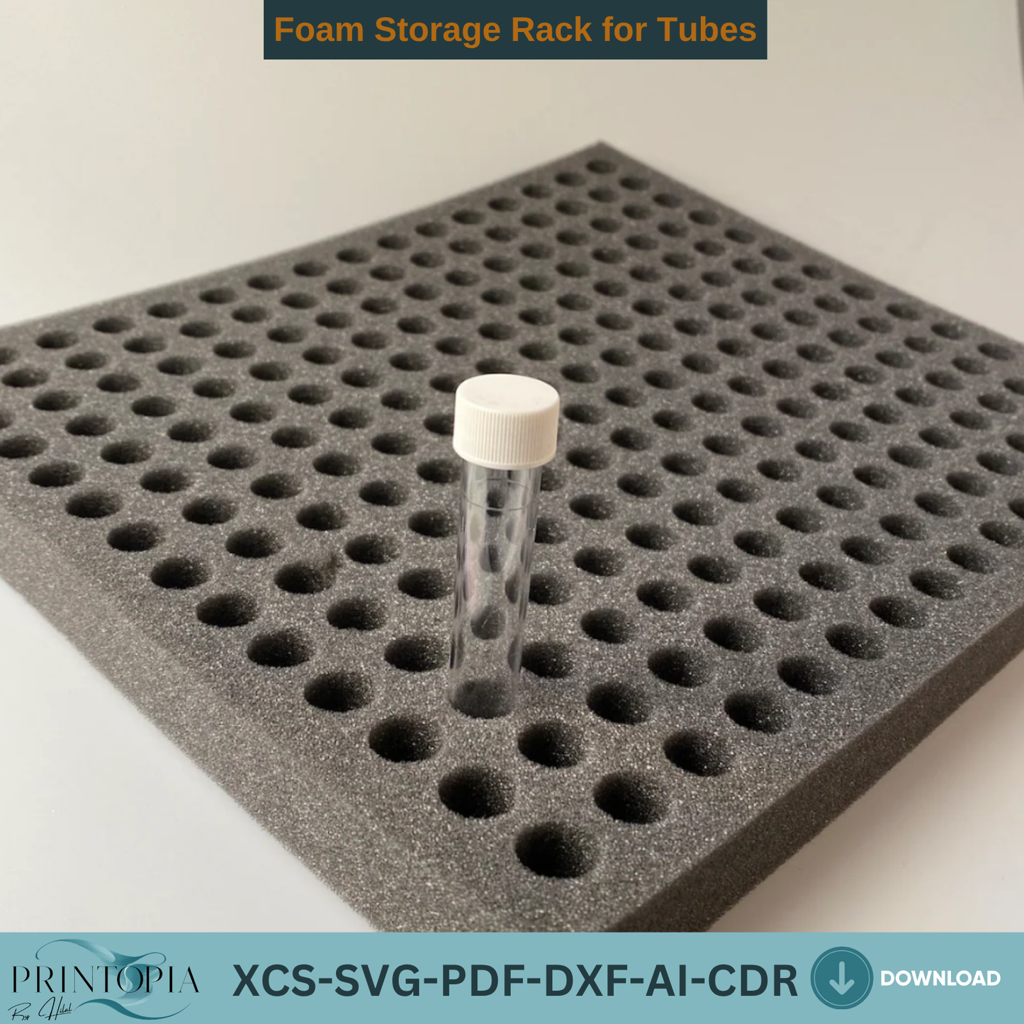 Foam Tube Rack Laser Cut Template | Lab Storage Organizer SVG Files