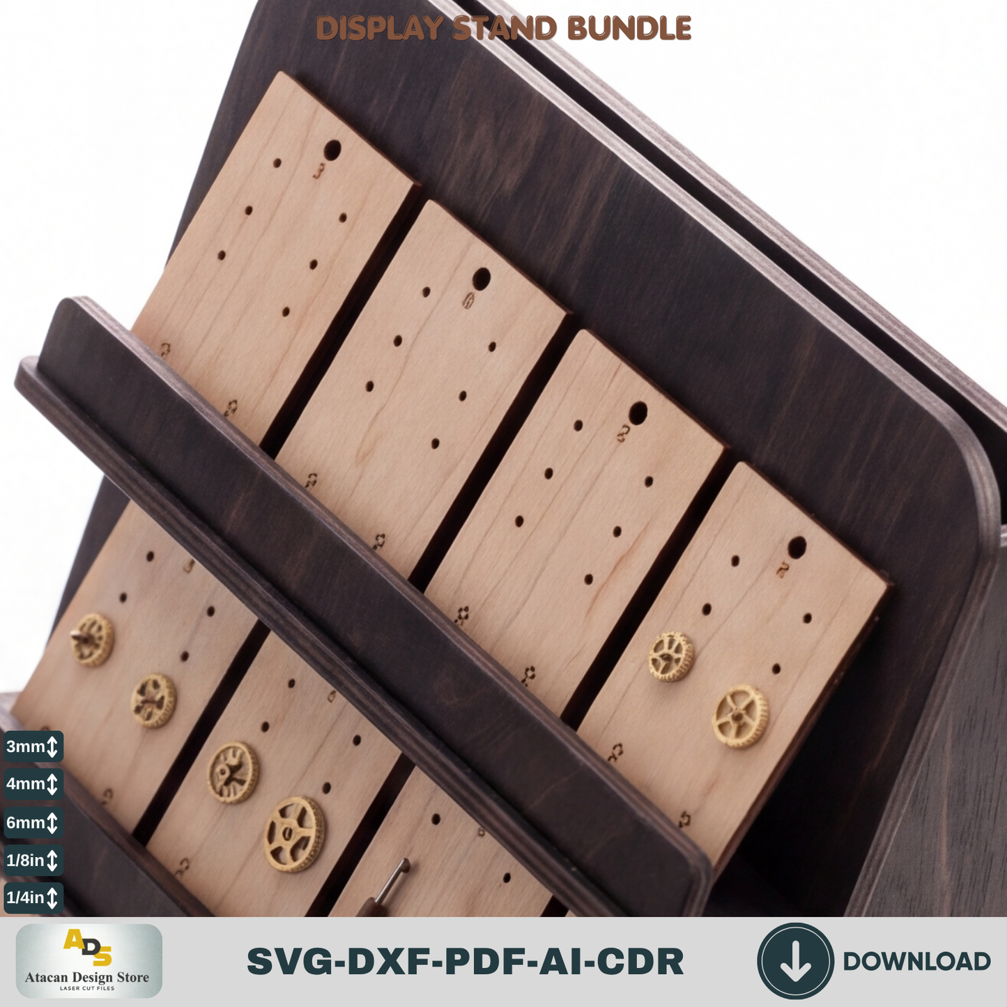 9 Display Stand Bundle Laser Cut SVG Wood Shelf Market Booth Template
