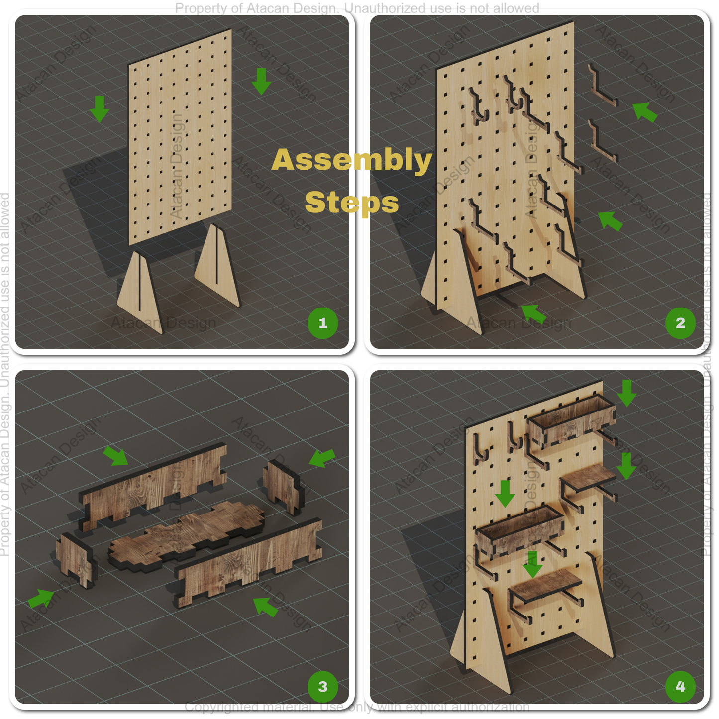 Pegboard Laser Cut Design: SVG Files, Hooks, Shelves, Stand Plans, Laser Cut Display Stand & Accessories, DIY 526