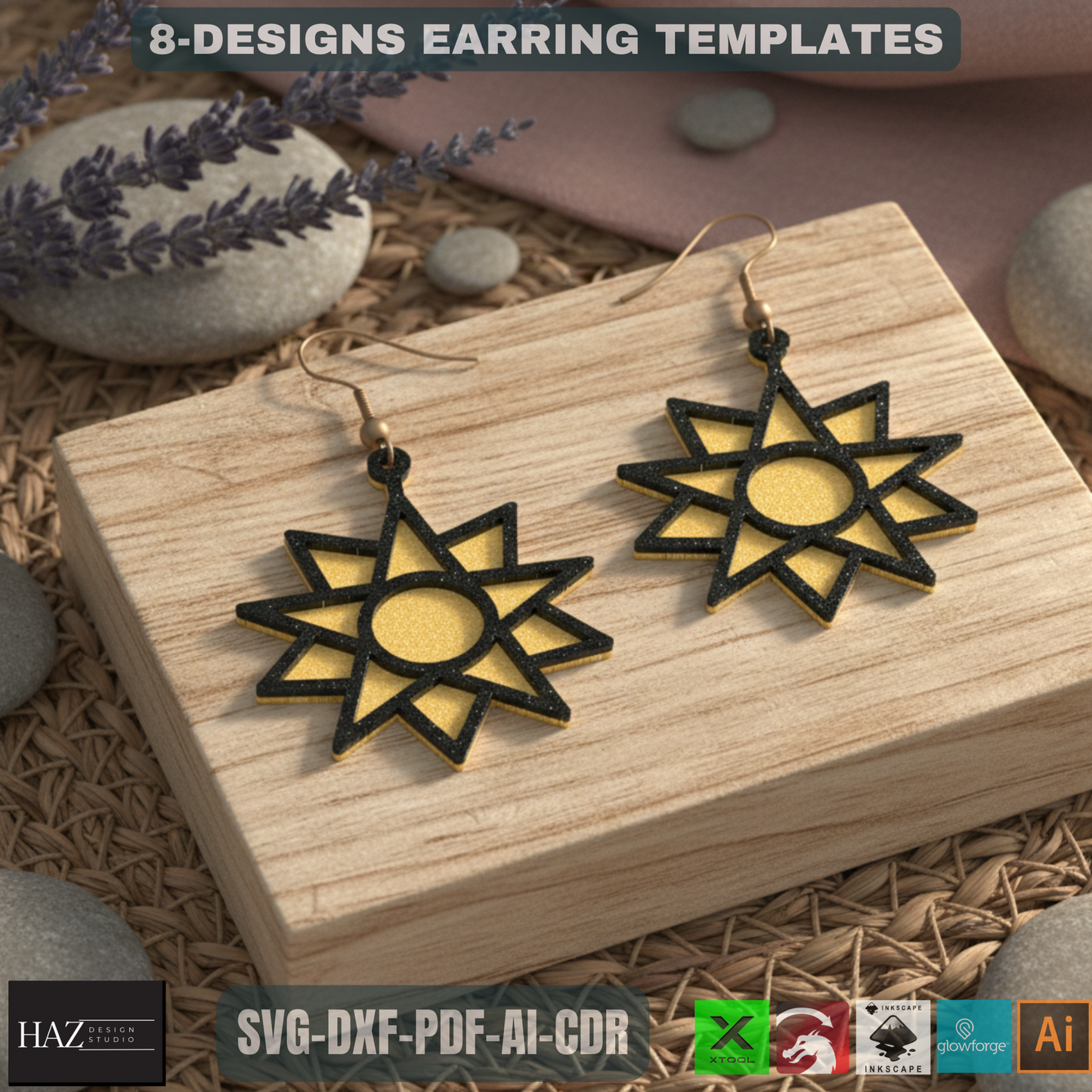 Unique Laser Cut Earring SVG Bundle - Modern Wooden Jewelry Designs - Craft Files for XTool 479