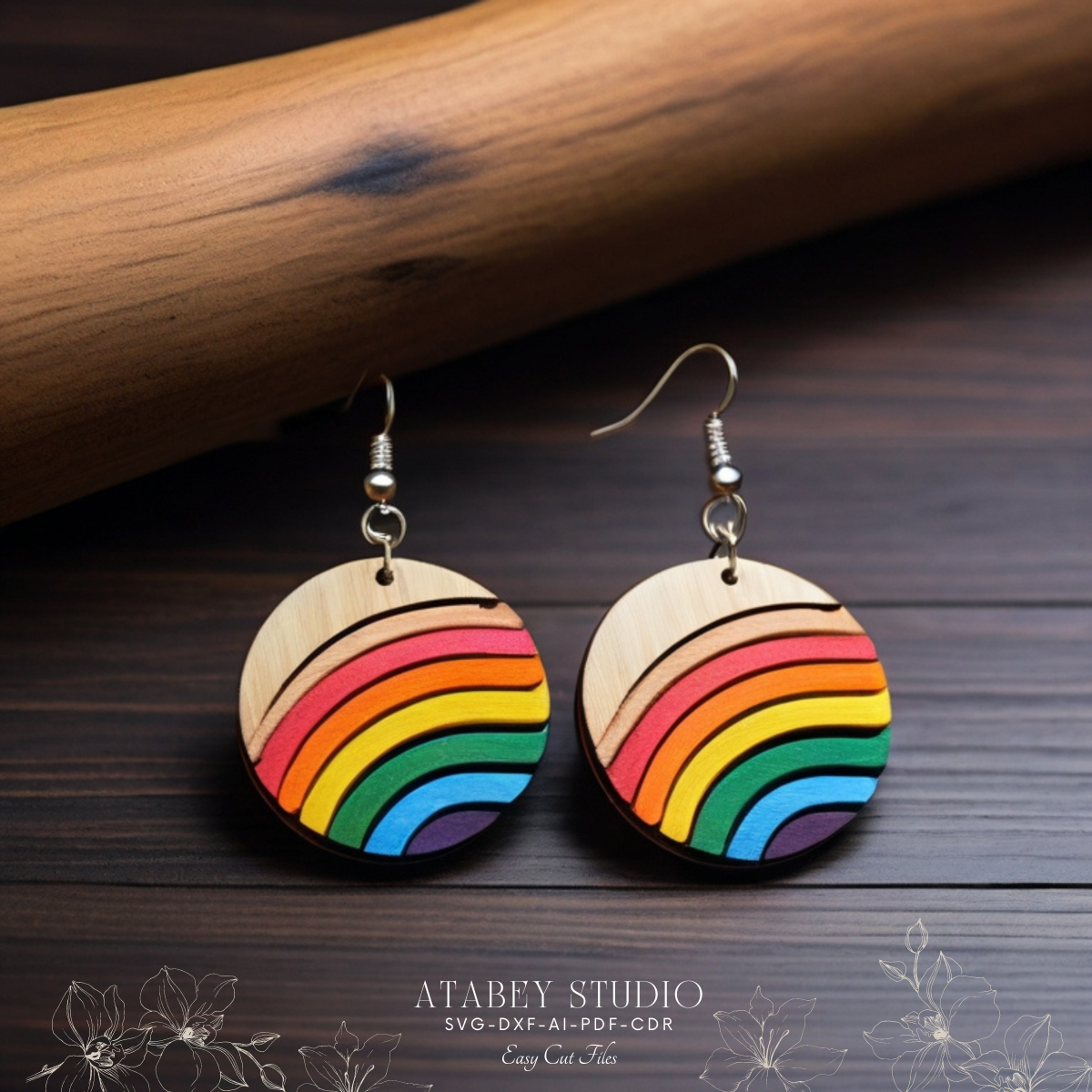 Vibrant Rainbow Earring Designs - Laser Cut Jewelry Files for DIY Projects 860