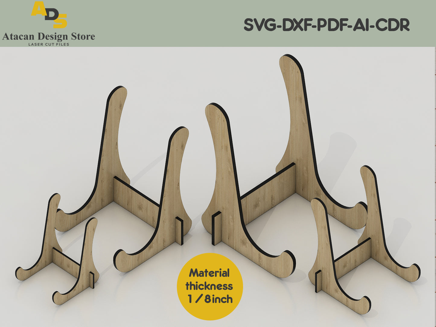 Versatile Easel Display Stand Laser Cut Files – For All Thicknesses and Styles 400