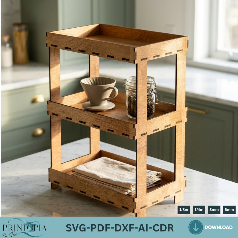 Laser Cut Tier Tray Stand - Perfect for Display and Organization Projects-Functional 3-Tier & 2-Tier Tray Display Stand 189