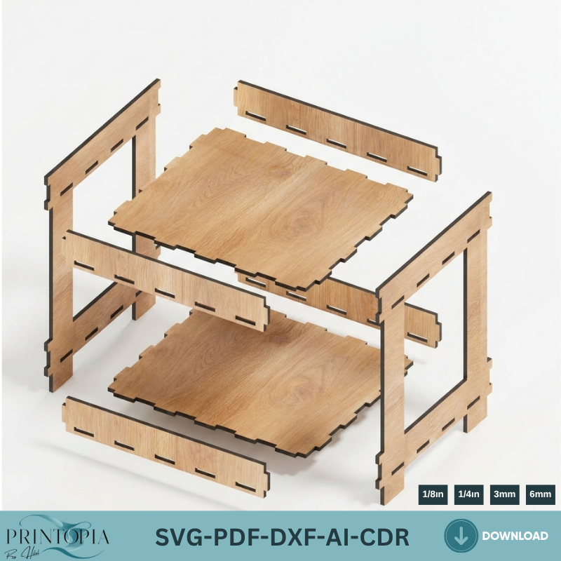 Laser Cut Tier Tray Stand - Perfect for Display and Organization Projects-Functional 3-Tier & 2-Tier Tray Display Stand 189