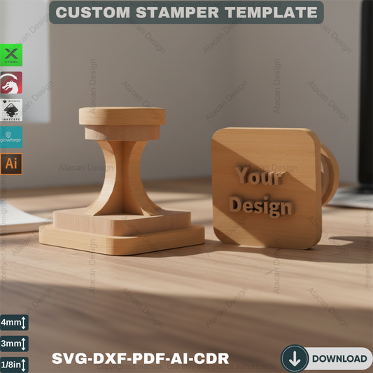 Custom Stamp Handle Plan | Personalize Your Stamper | Laser Cut Wooden Stamps 428