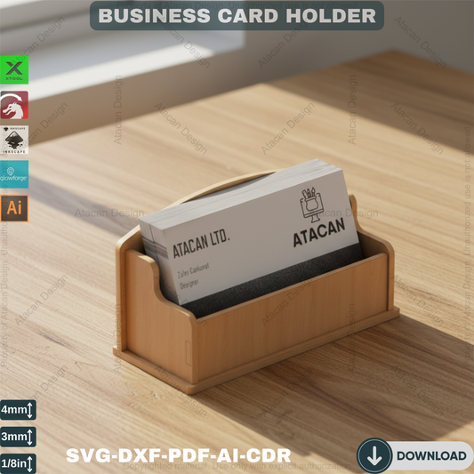 Business Card Holder Svg- Wooden Card Stand - Display Holder Template 440