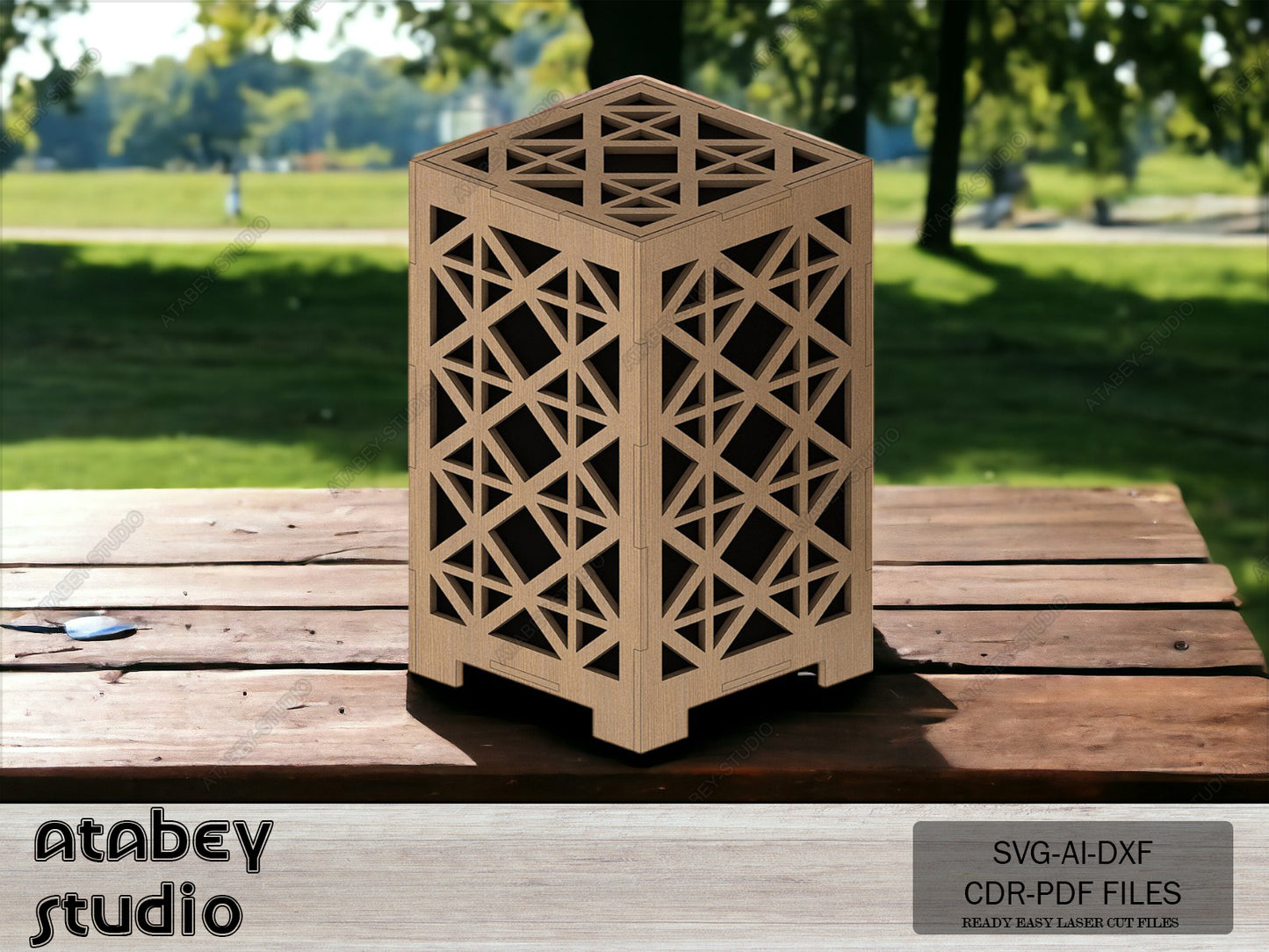 DIY Wooden Desk Lamps & Tealight Holders - Laser Cutting Templates SVG DXF Files 597