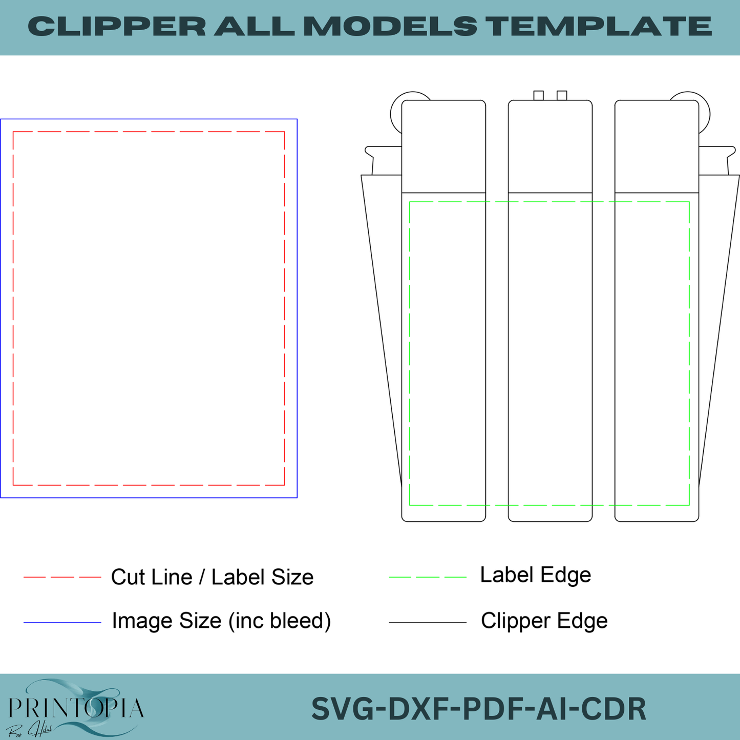 All Clipper Models Label Template - SVG, PDF, Canva Editable for Cricut & Silhouette 142