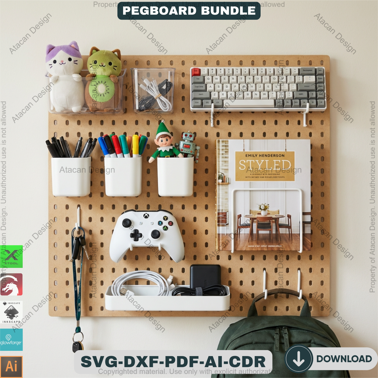 Ikea Skadis Compatible Pegboard Template 20 Sizes Wood Wall Organizer Display Panel 940