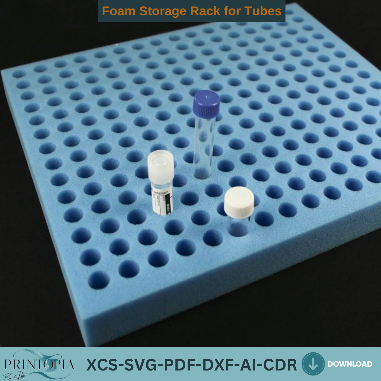 Foam Tube Rack Laser Cut Template | Lab Storage Organizer SVG Files