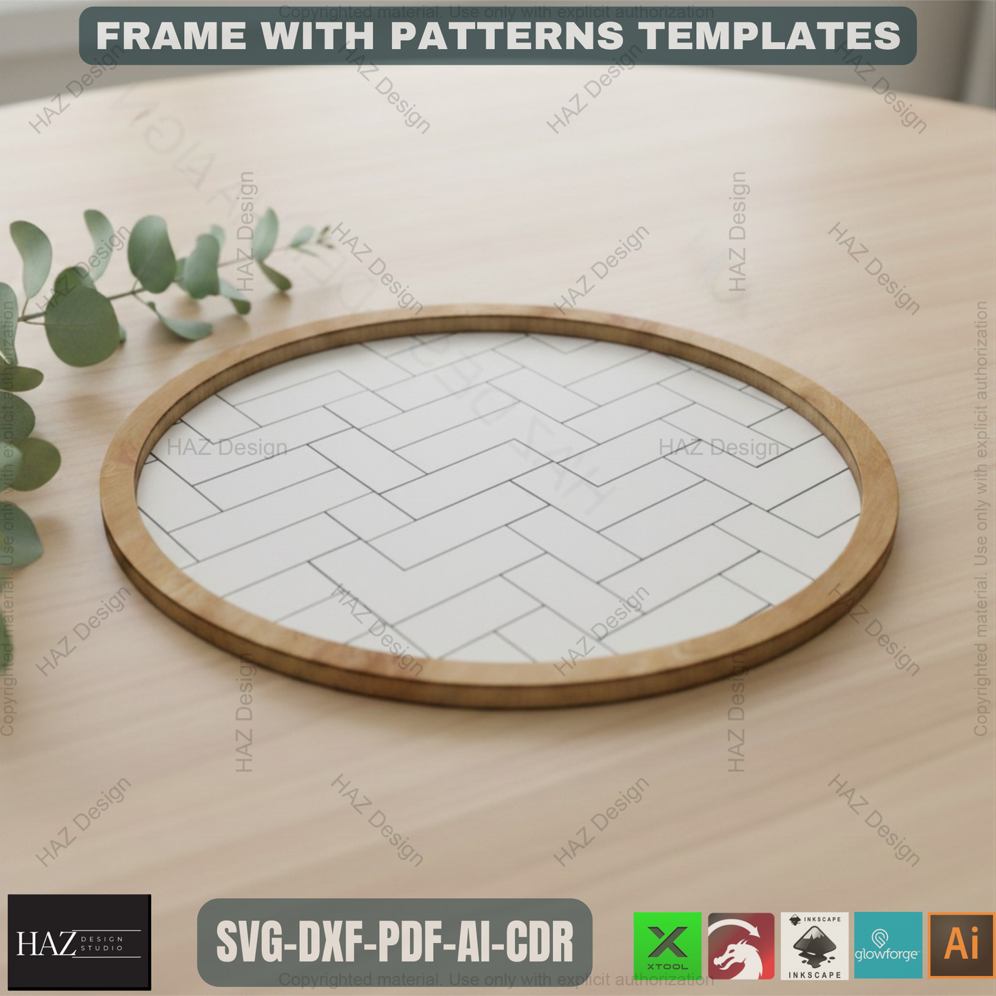 Frames Bundle / Herringbone, Honeycomb, Subway Tile, Diamond pattern / Circle / Rectangle / Square / Shiplap cut files 417