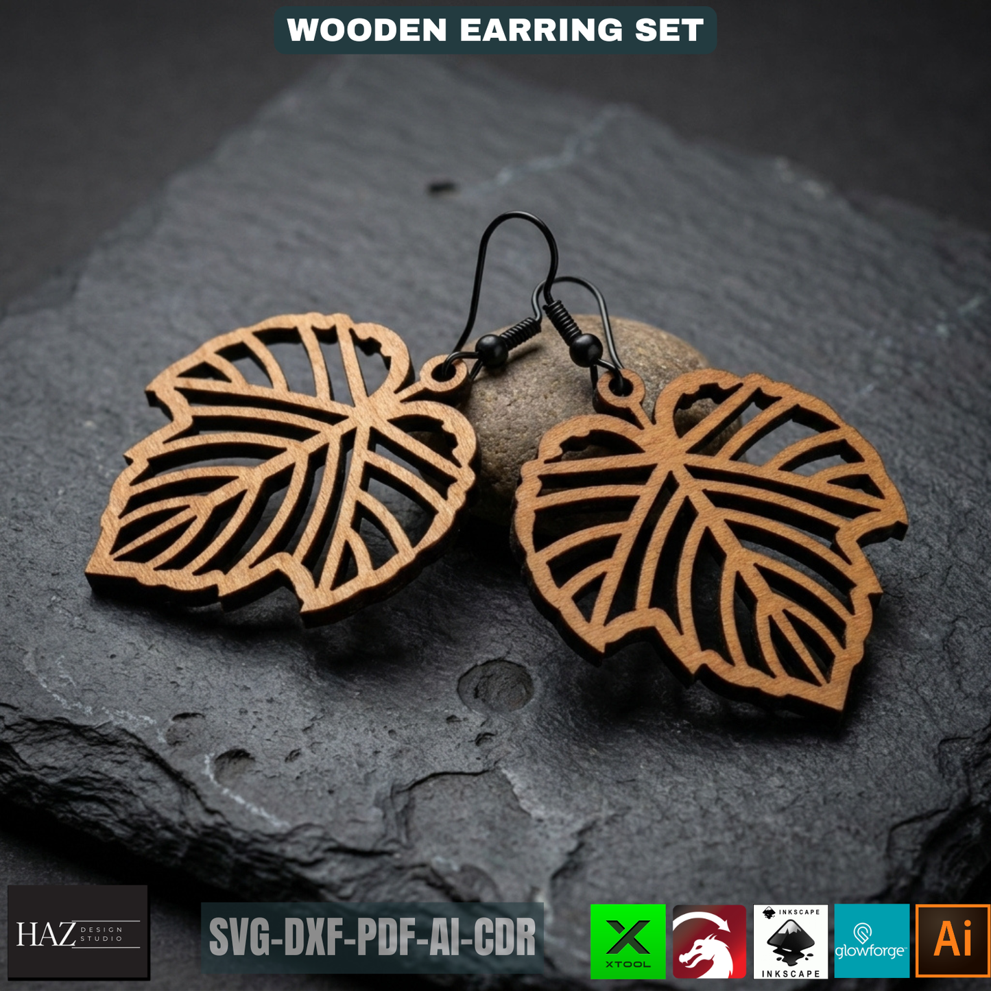 Unique Laser Cut Earring SVG Bundle - Modern Wooden Jewelry Designs - Craft Files for XTool 479
