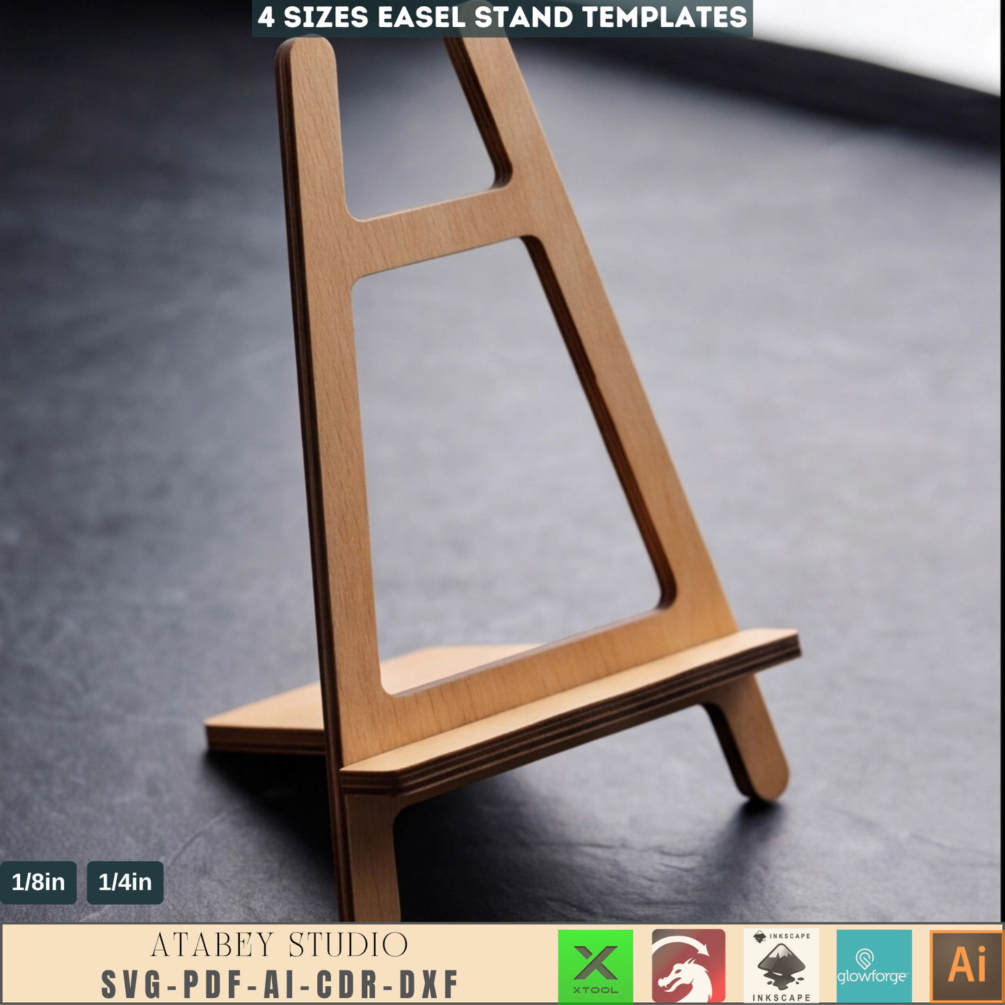 Easel Stands Template Tabletop Menu Holder Wood Display Stand 4 Sizes Wood Sign Holders