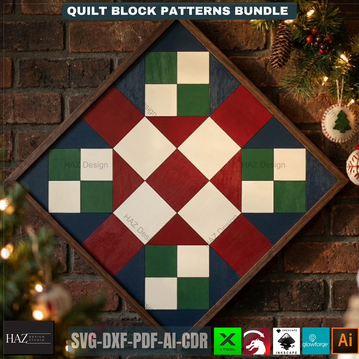 Cardinal, wreath, pumpkin, tree, flower, barn quilts patterns pdf / Svg vector 527