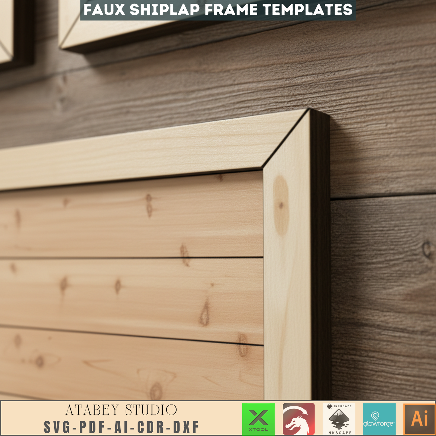 Faux Shiplap Sign Backers, Laser cut files SVG DXF vector plans, glowforge file svg, laser cut template, laser svg, laser cutting files 132
