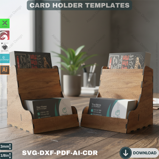 Elegant Business Card and Flyer Stand for Laser Cutting Machines - Professional Display 477