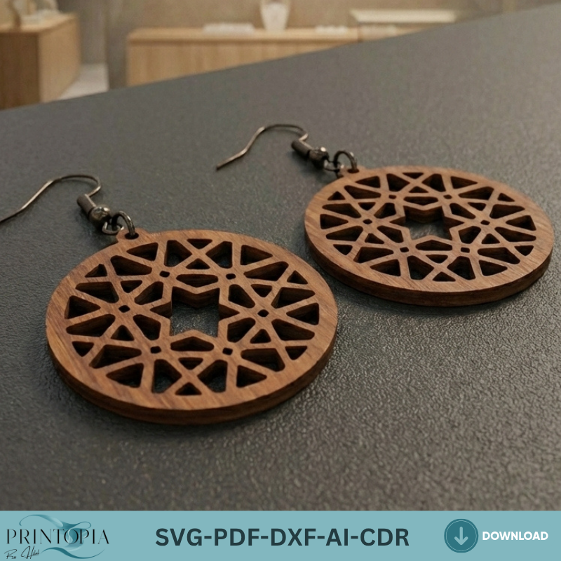 Earring Templates 10 Laser Cut Geometric Mandala Wood Jewelry Patterns Circle Earring Designs