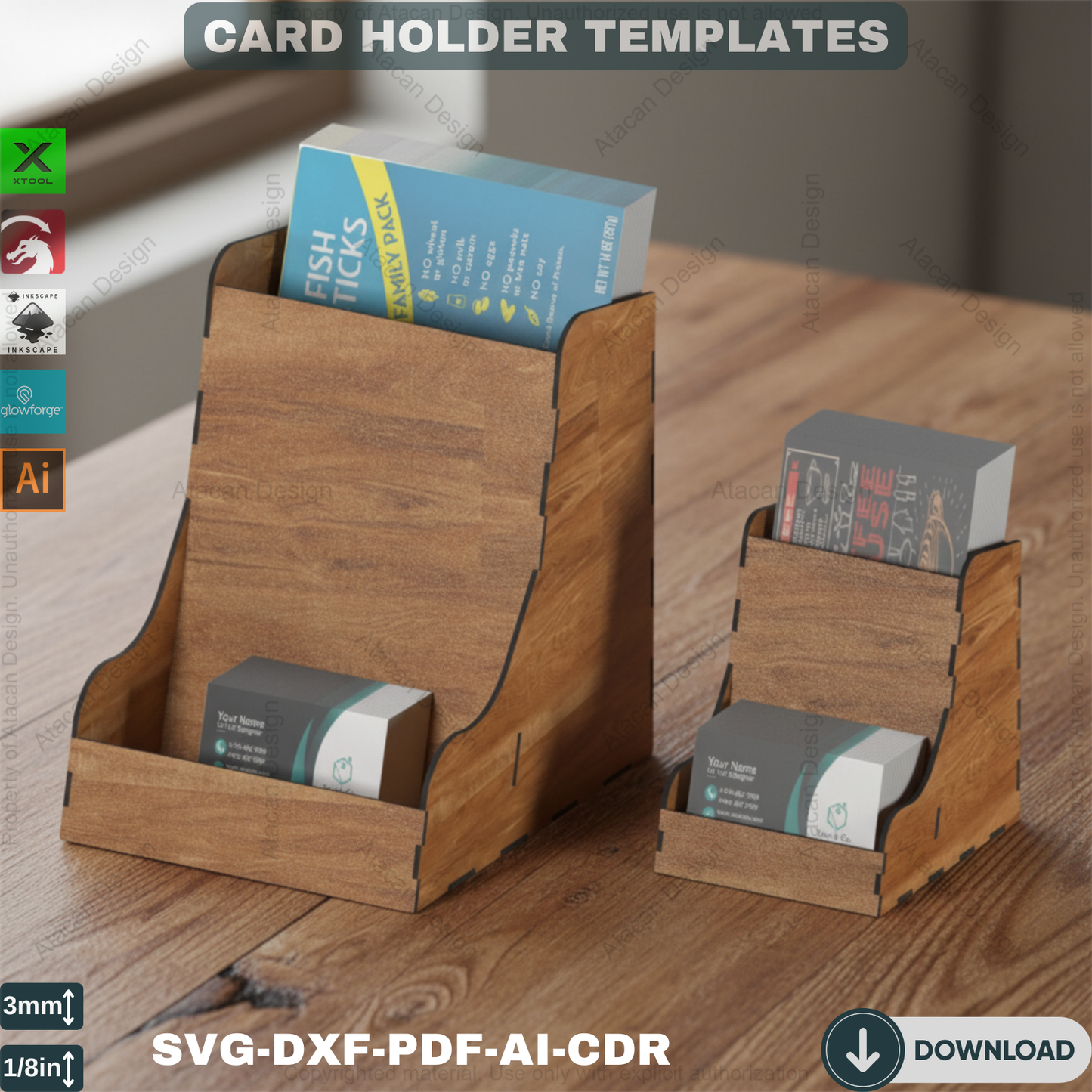 Elegant Business Card and Flyer Stand for Laser Cutting Machines - Professional Display 477