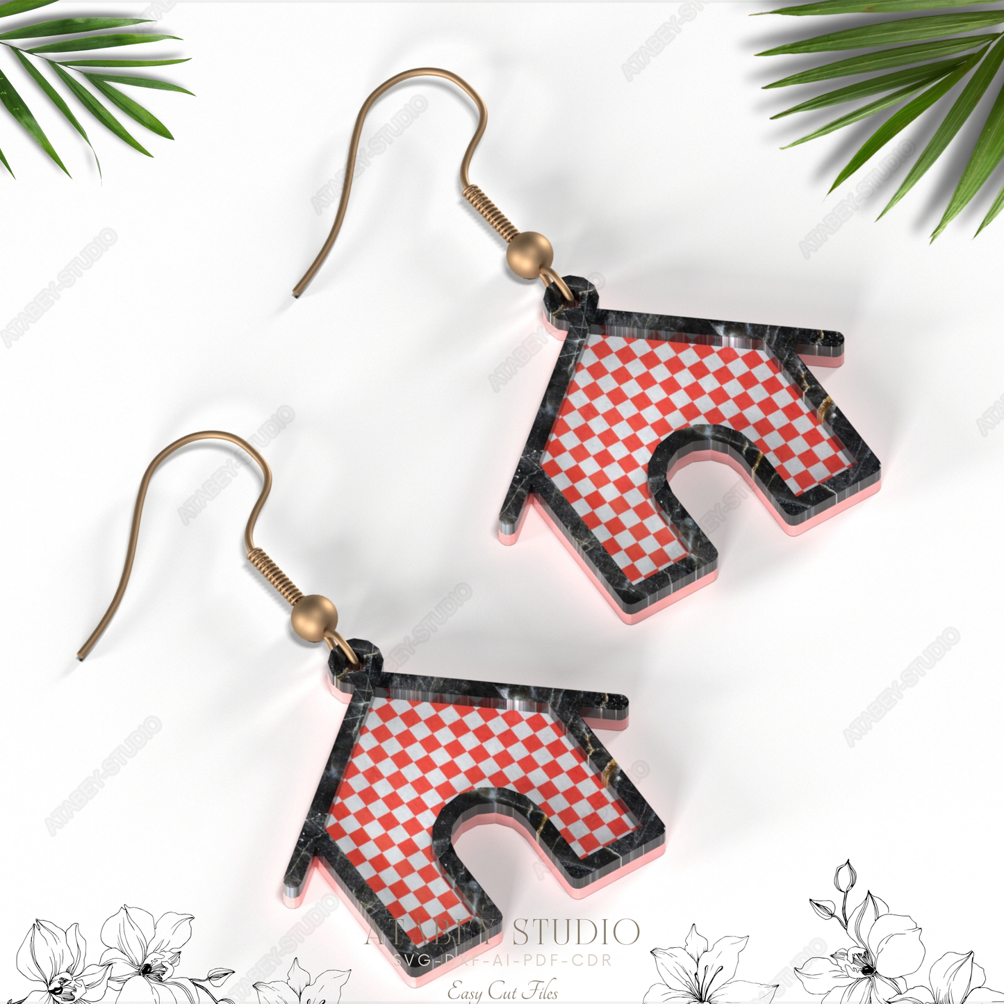 Mini House Earrings - Cute Christmas Jewelry Design for Laser Cutting Machines 850