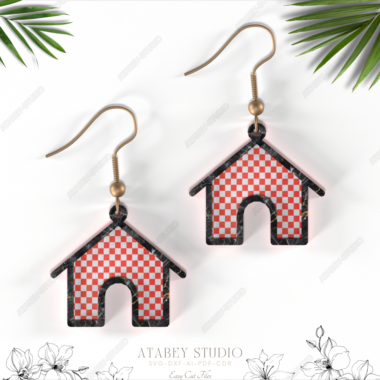 Mini House Earrings - Cute Christmas Jewelry Design for Laser Cutting Machines 850