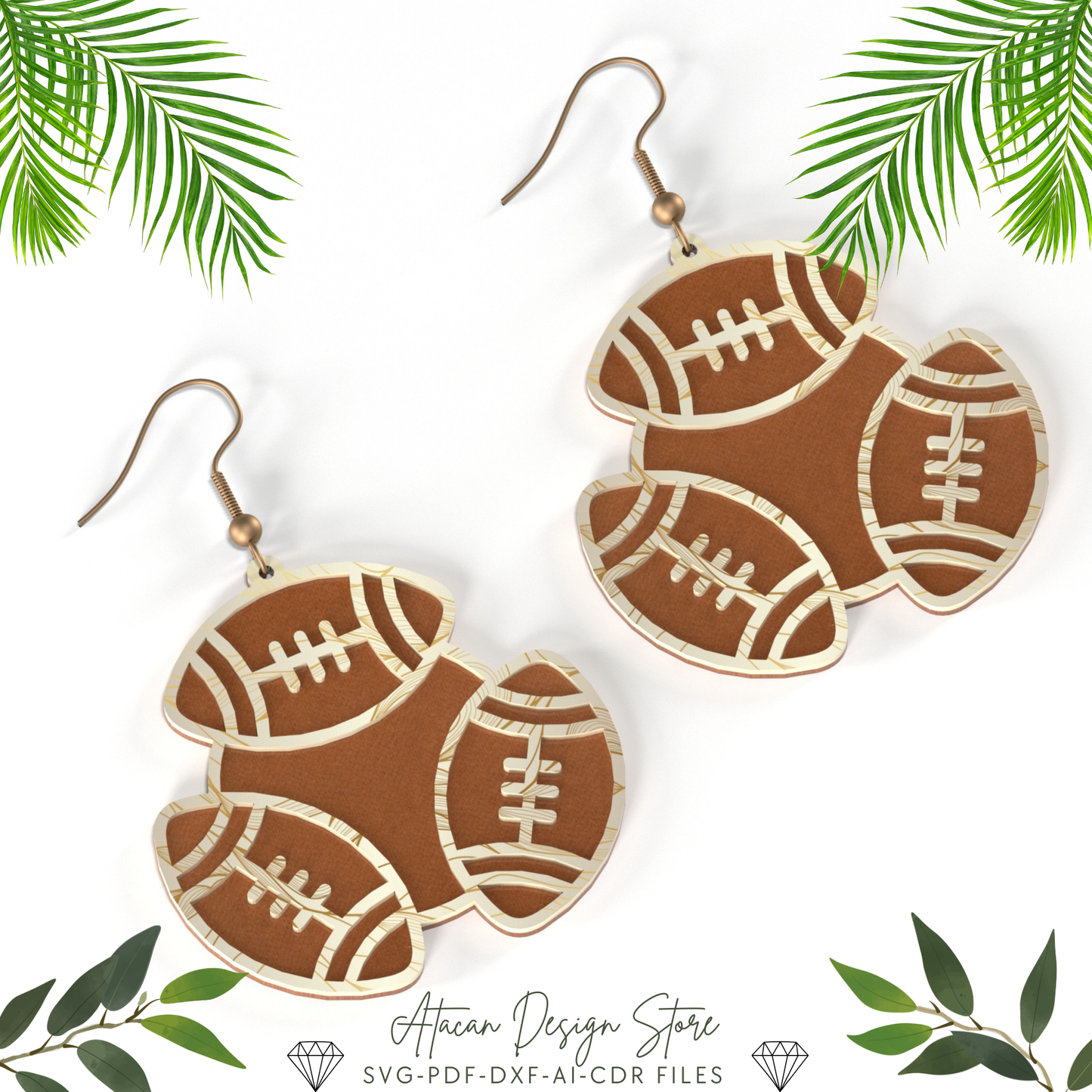 Summer Earring Template Set - 9 Fun Designs Ice Cream , Sports, Baby Feet, Strawberries, Sun, Pineapple, Football - DIY Jewelry Designs 660