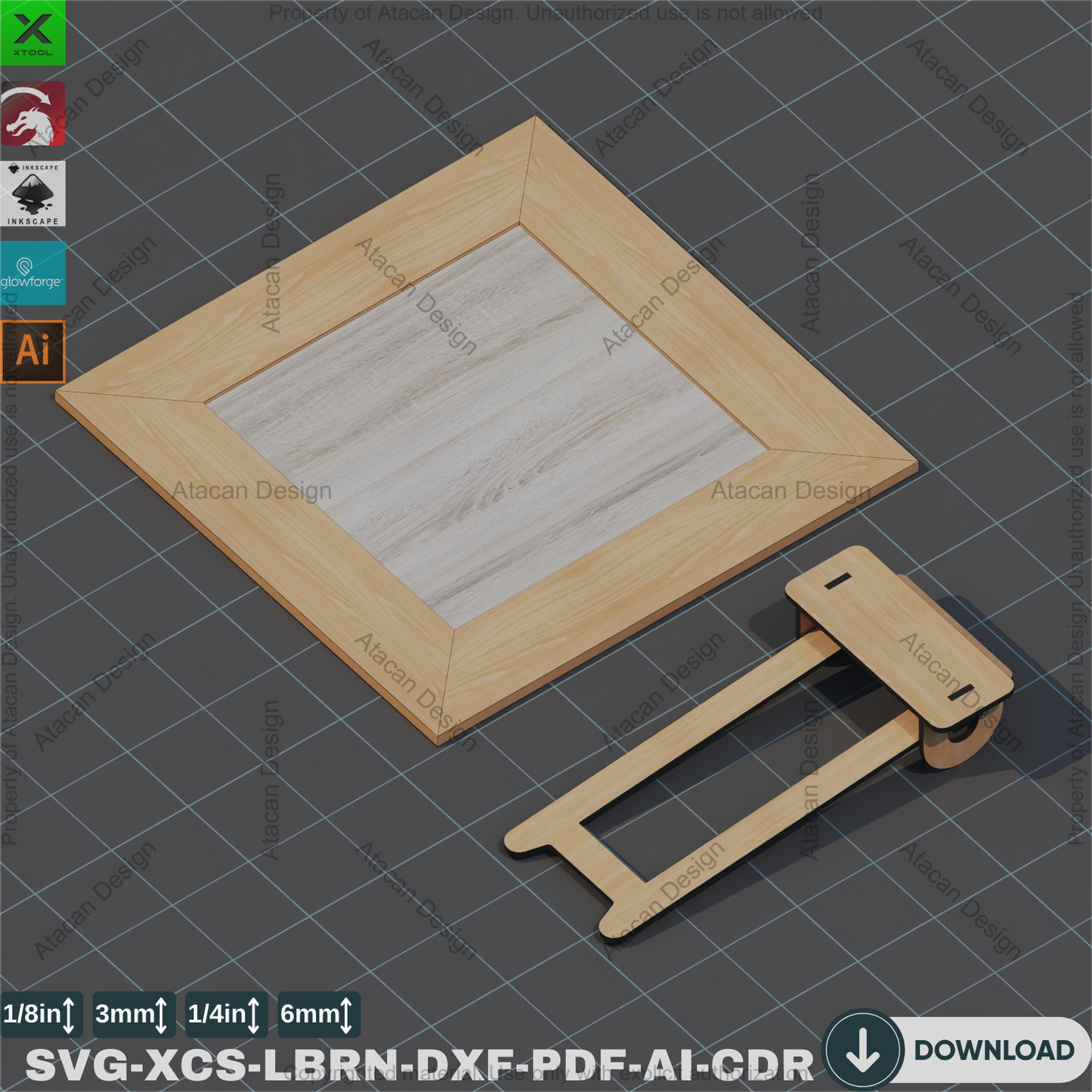 Wooden Easel Stand & Frame Legs | Laser Cut Photo Display Parts,Modern Laser Cut Frame Stand | Wood Easel Legs & Templates 841