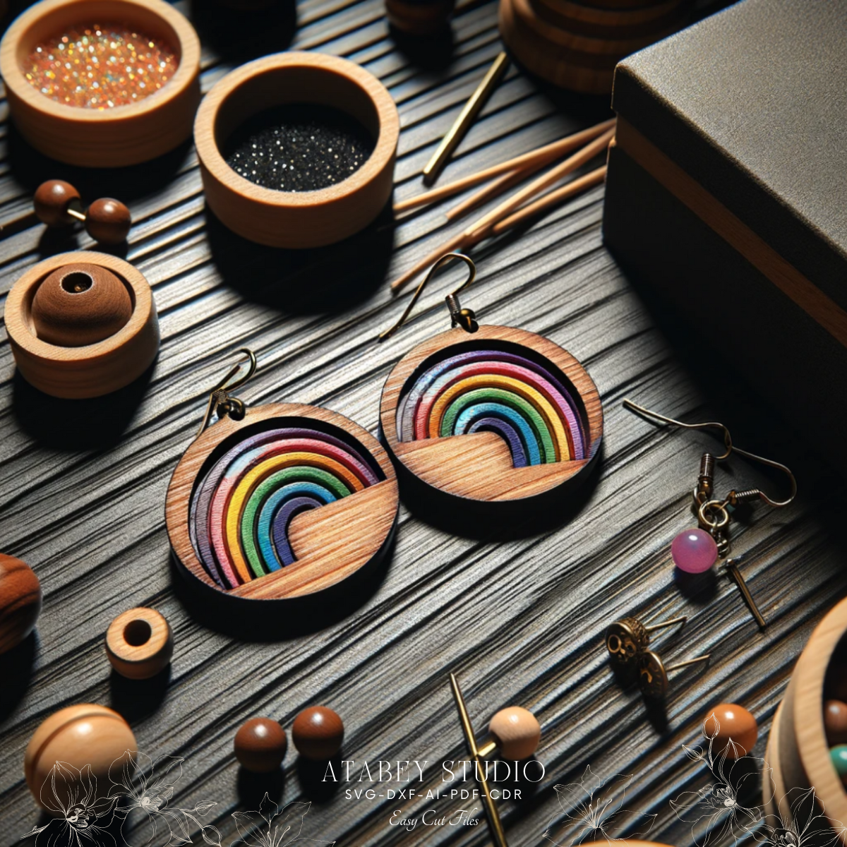 Vibrant Rainbow Earring Designs - Laser Cut Jewelry Files for DIY Projects 860