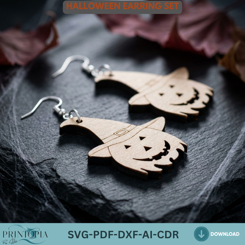 34 Halloween Earring Laser Cut Templates Wood Jewelry Bundle Halloween Earrings Making