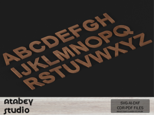 Customizable Wooden Alphabet - Uppercase and Lowercase Letter Cut Plans for Laser Cutting Machines 723