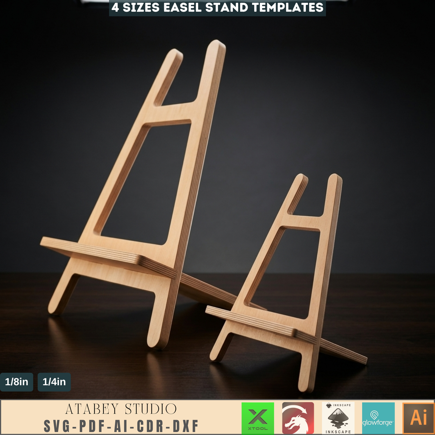 Easel Stands Template Tabletop Menu Holder Wood Display Stand 4 Sizes Wood Sign Holders