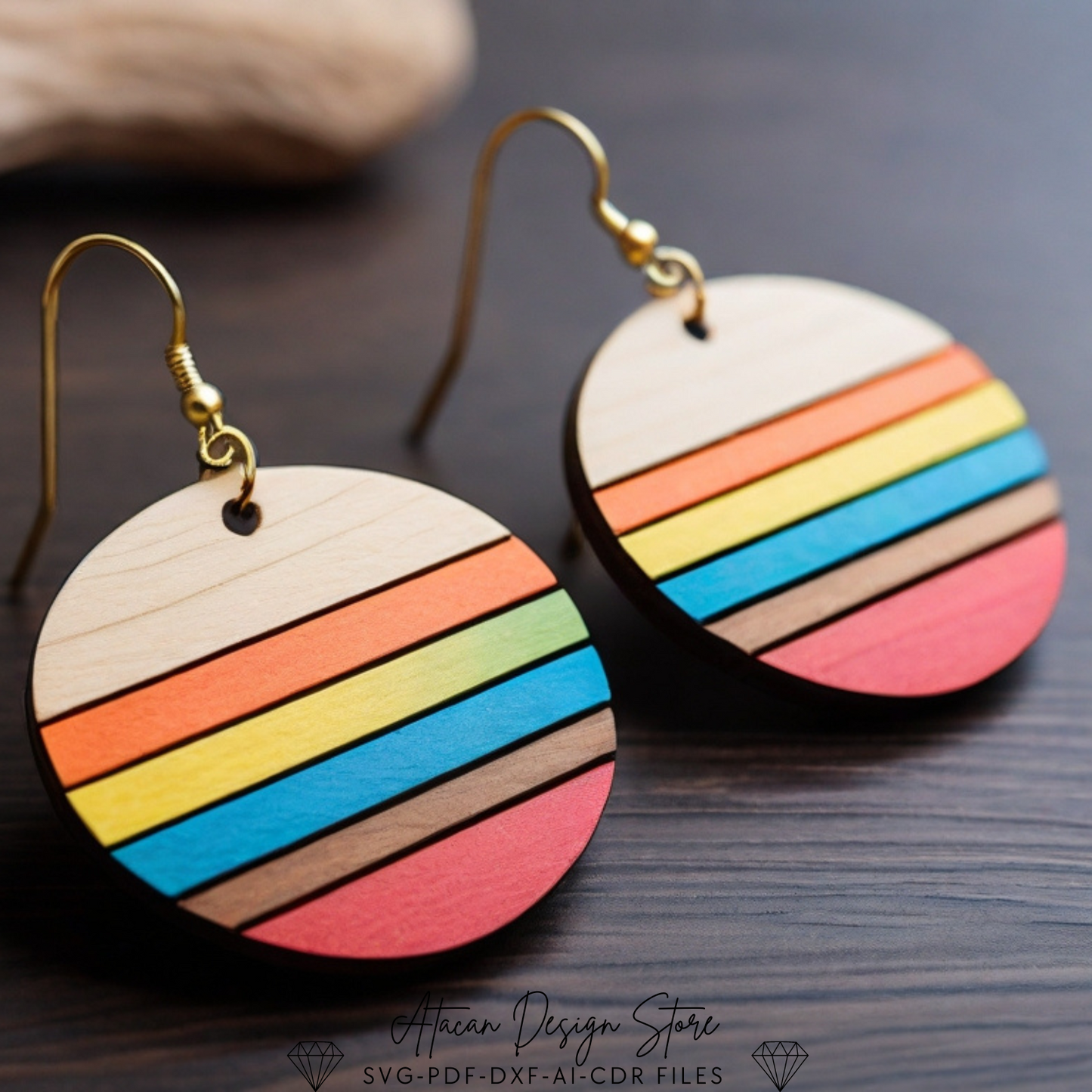 Colorful Rainbow Earrings Design Bundle | DIY Laser Cut Jewelry Patterns for Unique Crafting 682