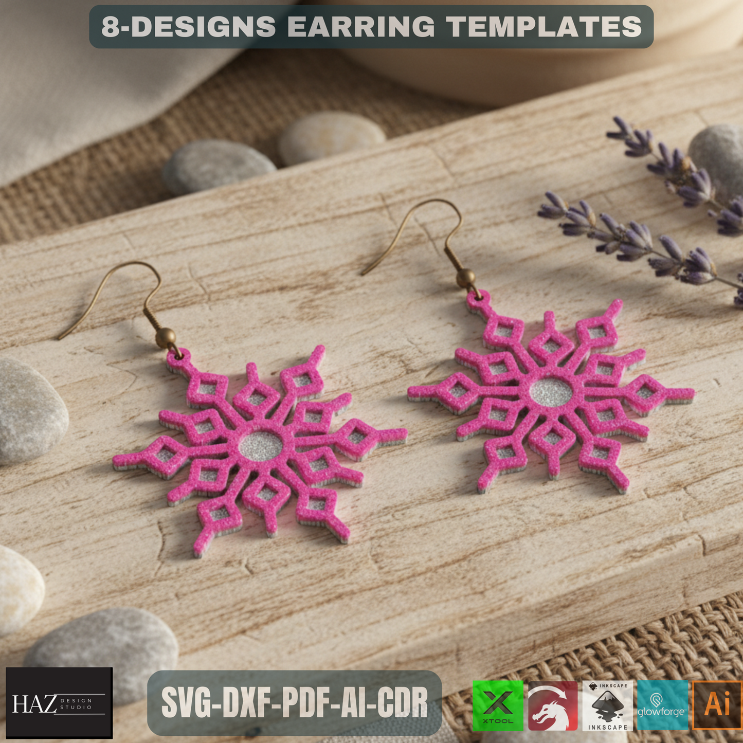 Unique Laser Cut Earring SVG Bundle - Modern Wooden Jewelry Designs - Craft Files for XTool 479