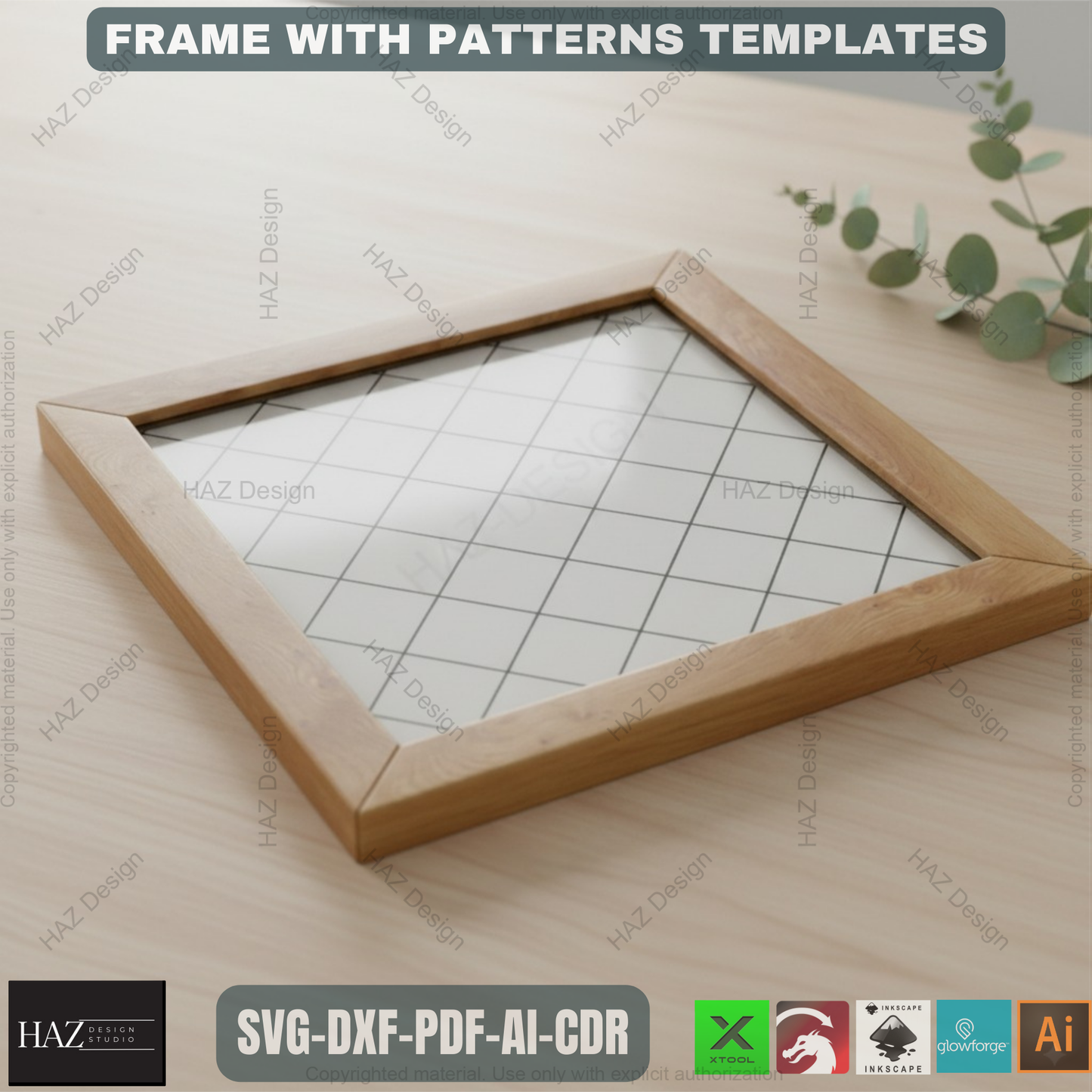 Frames Bundle / Herringbone, Honeycomb, Subway Tile, Diamond pattern / Circle / Rectangle / Square / Shiplap cut files 417