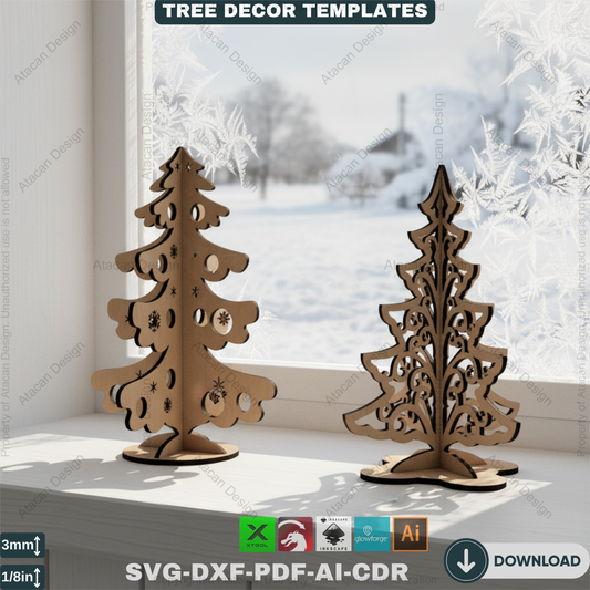 DIY Wooden Xmas Tree Patterns - Laser Cut Files for Creating Festive Holiday Decor 543