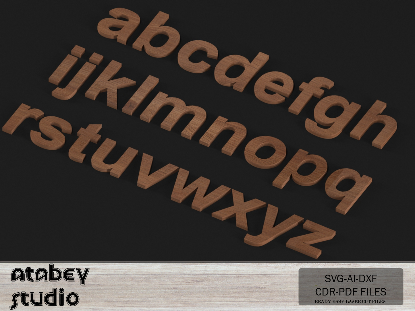 Customizable Wooden Alphabet - Uppercase and Lowercase Letter Cut Plans for Laser Cutting Machines 723