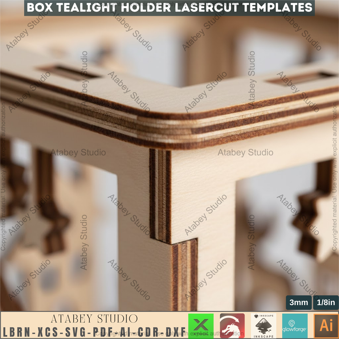 Christmas Tealight Holder Laser Cut Templates, Box Candle Lanterns, Wooden Lanterns, Holiday Tabletop Decor 973