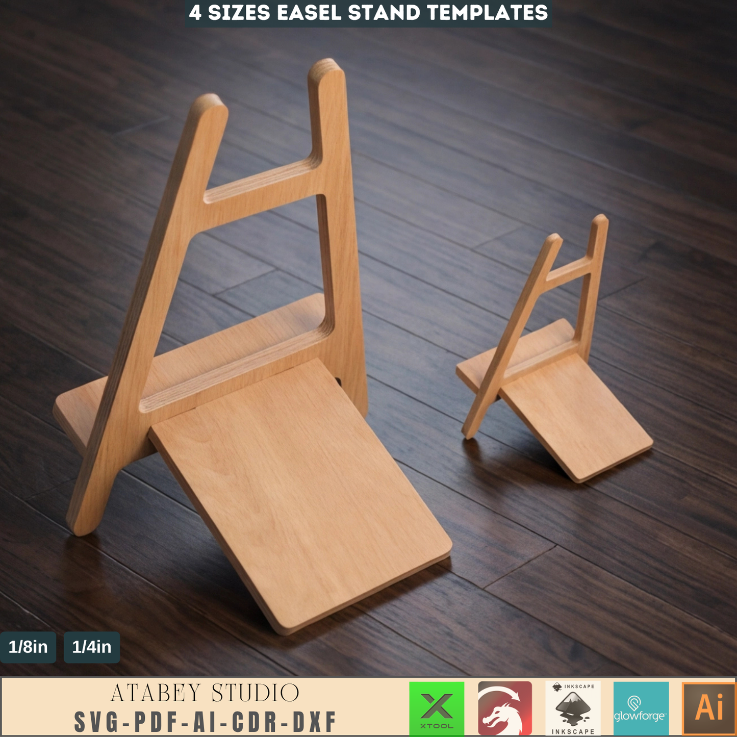 Easel Stands Template Tabletop Menu Holder Wood Display Stand 4 Sizes Wood Sign Holders