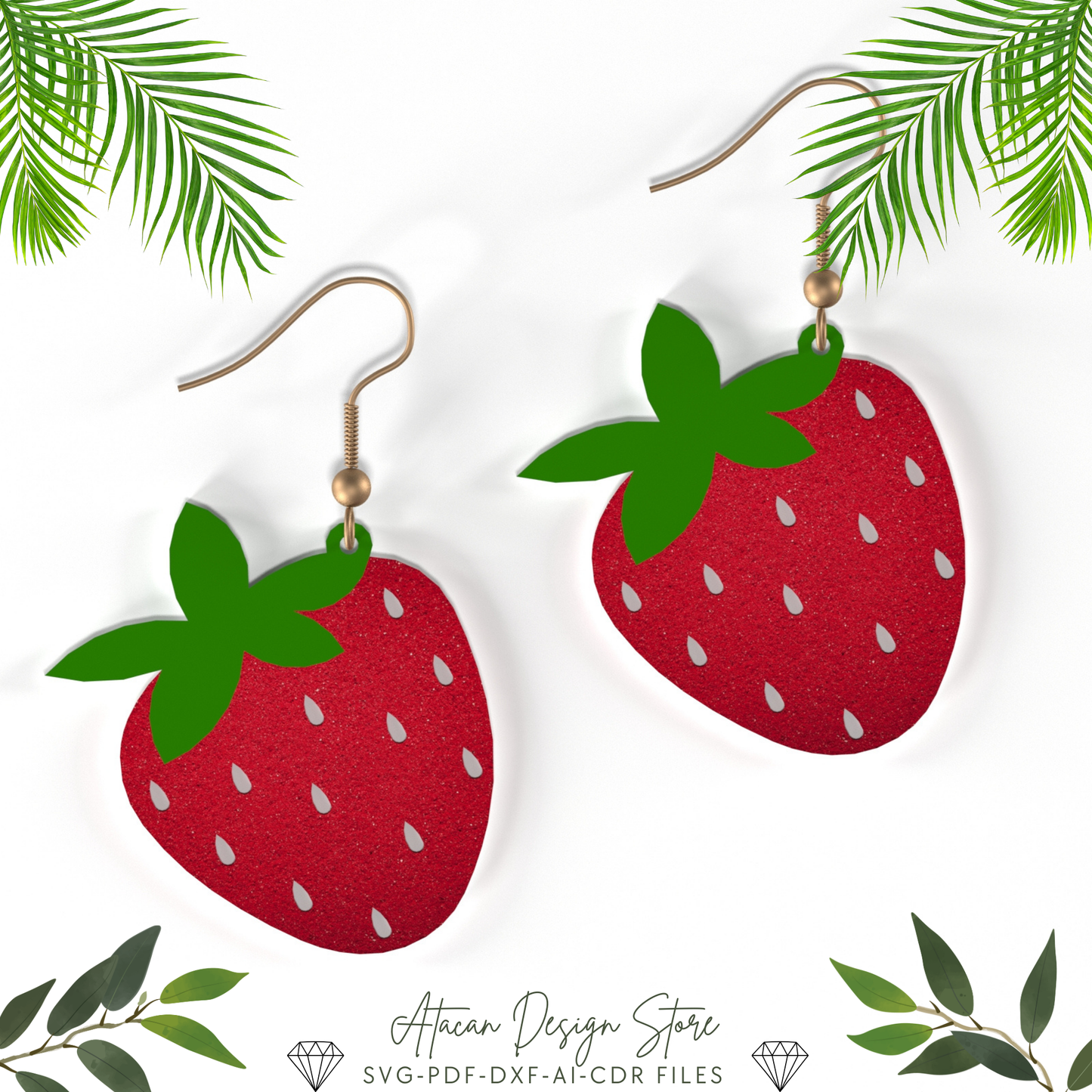 Summer Earring Template Set - 9 Fun Designs Ice Cream , Sports, Baby Feet, Strawberries, Sun, Pineapple, Football - DIY Jewelry Designs 660