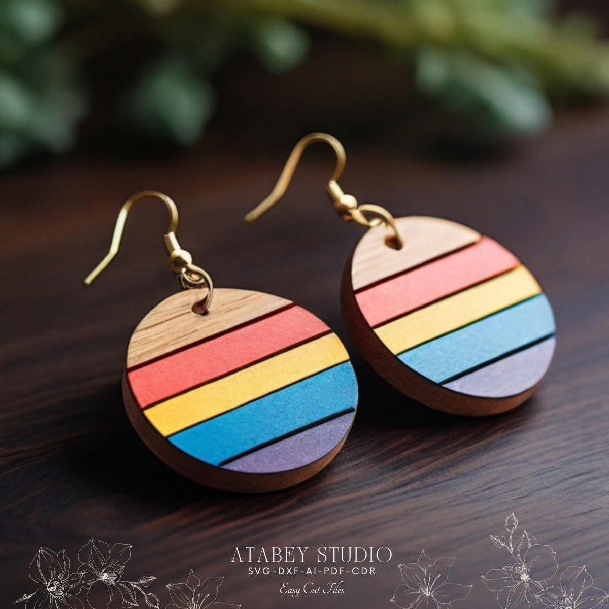 Vibrant Rainbow Earring Designs - Laser Cut Jewelry Files for DIY Projects 860