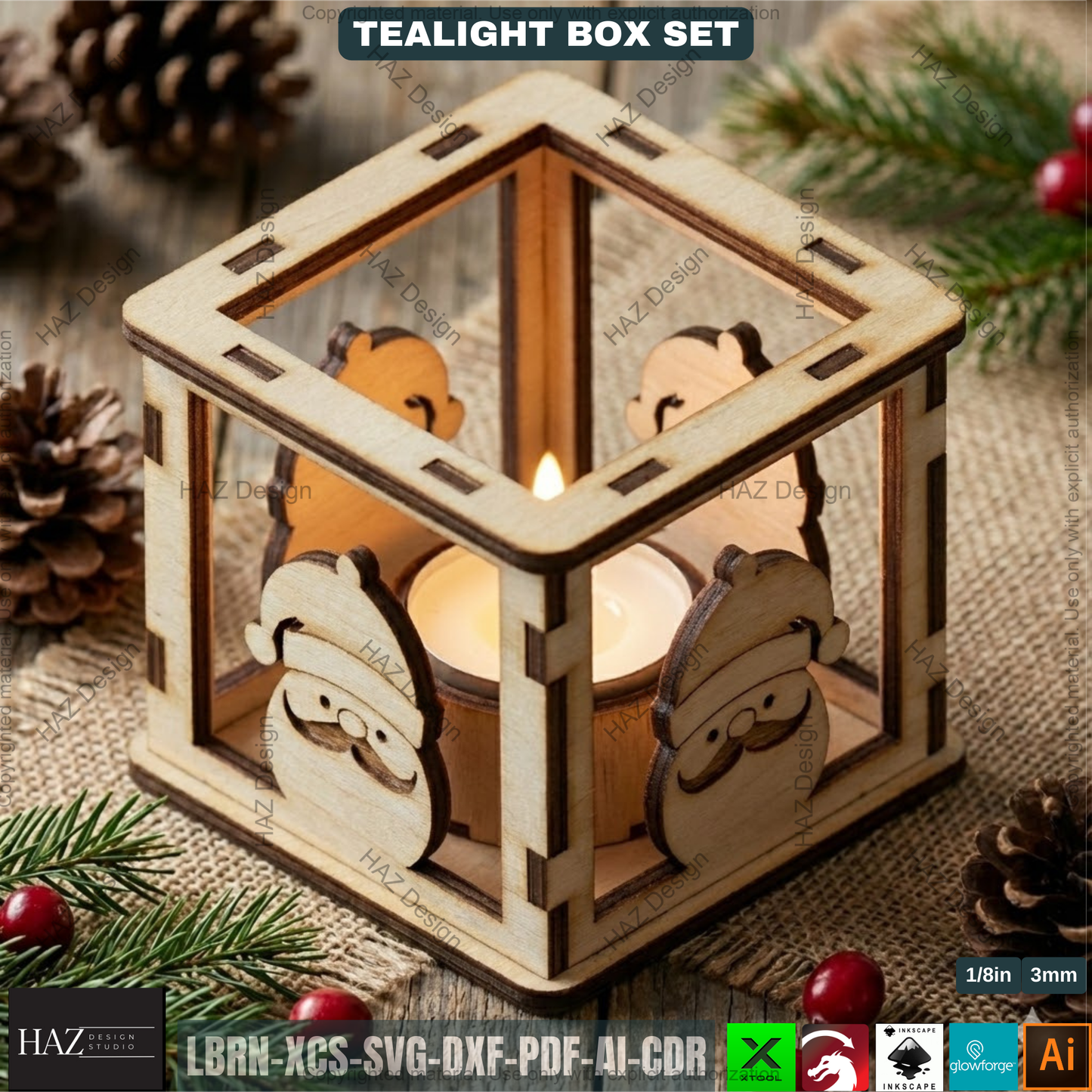 Lantern Laser Cut Plans, Wooden Candle Box Template, Christmas Table Centerpiece, Winter Home Decor 502