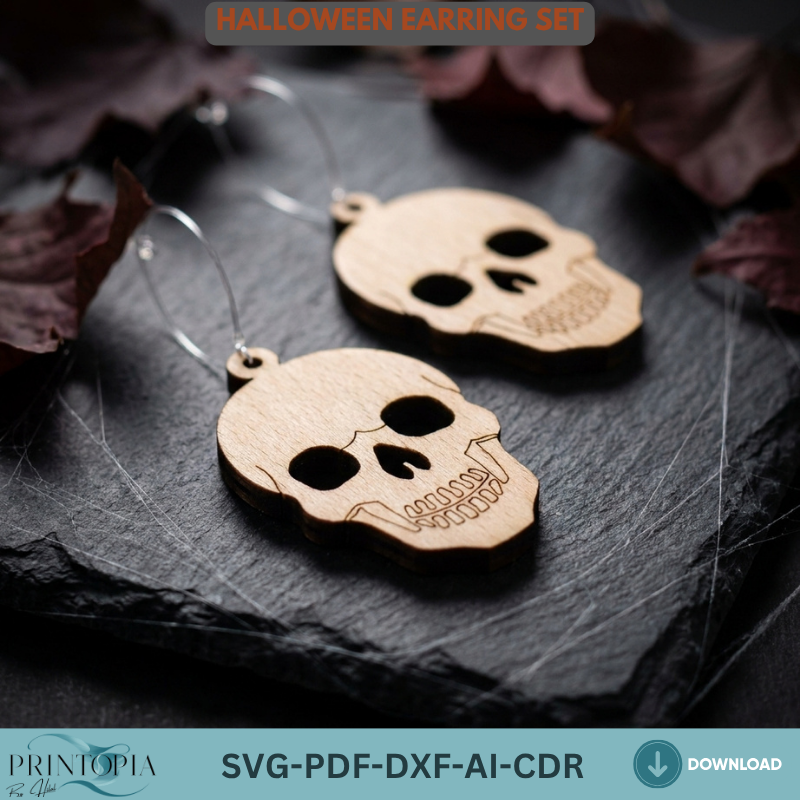 34 Halloween Earring Laser Cut Templates Wood Jewelry Bundle Halloween Earrings Making