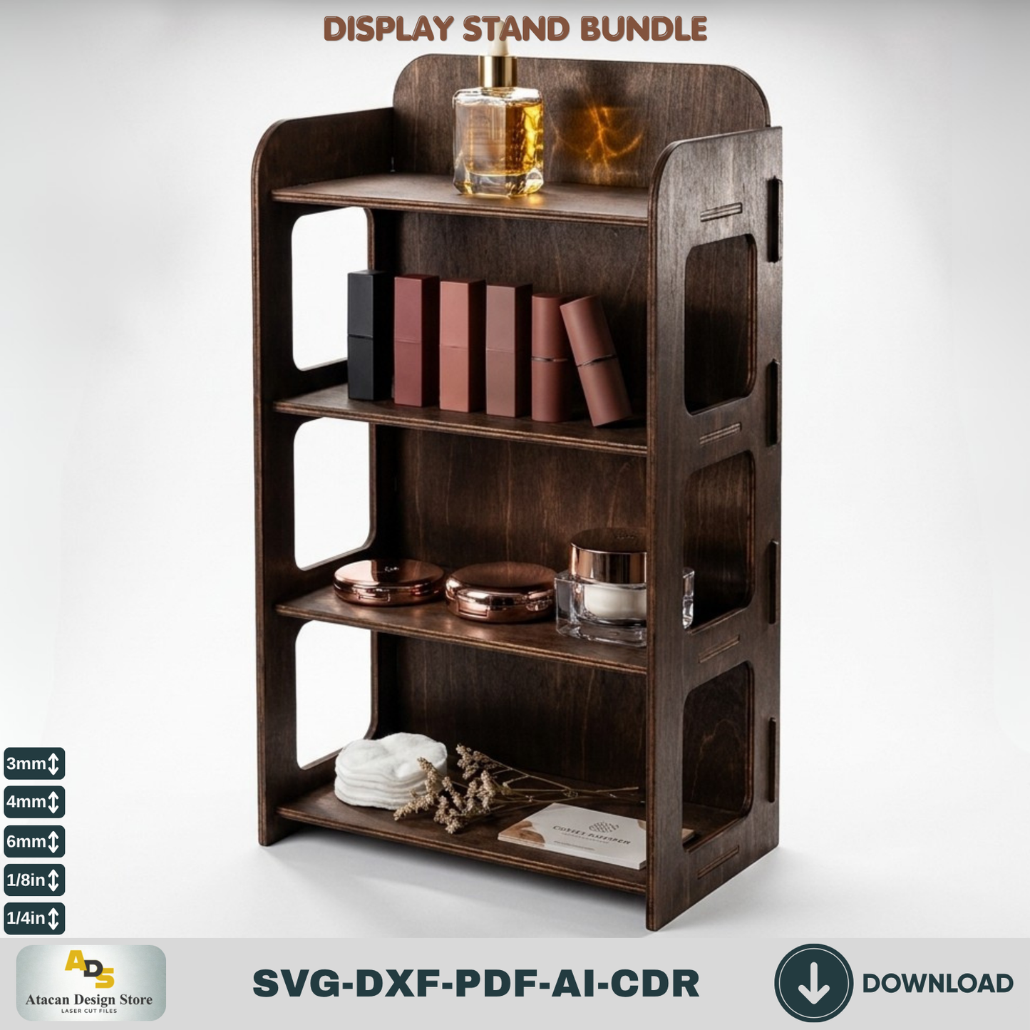 9 Display Stand Bundle Laser Cut SVG Wood Shelf Market Booth Template
