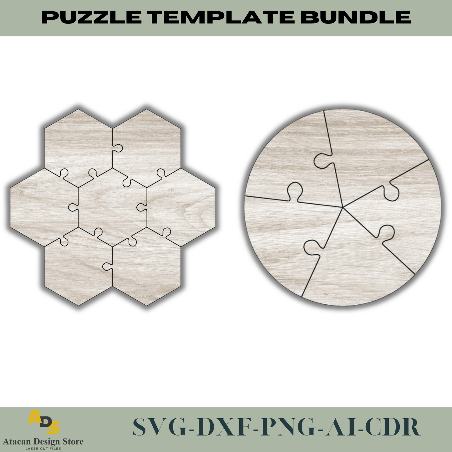 Customizable Puzzle Templates - Unique Jigsaw Laser Cut Puzzle Designs - Perfect for DIY Crafts and Gifts 732