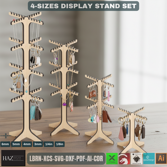 Laser Cut Keychain Necklace Jewelry Display Stand - Instant Download SVG Dxf Cdr Ai Pdf Files 191