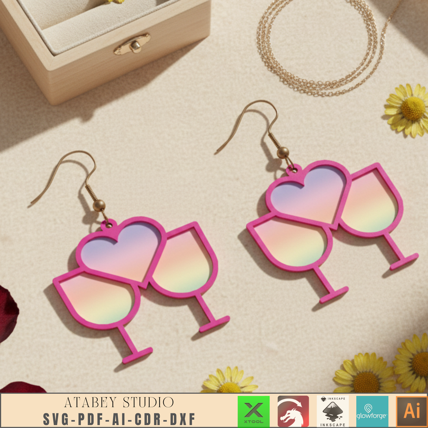 Laser Cut Earring SVG Bundle: Unique Wood Earring Designs, DIY Jewelry Kit, Digital Download for Crafting & Gifts 954