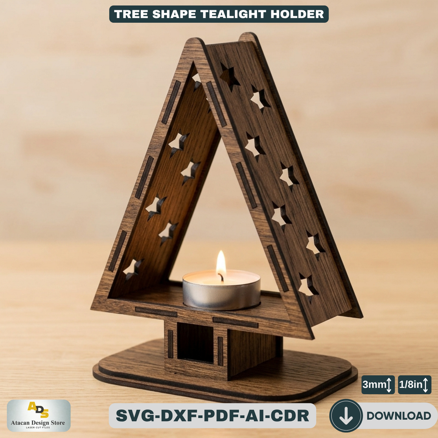 Tree Shape Tealight Holder Christmas Lantern Star Pattern Candle Stand Holiday Home Decor 343