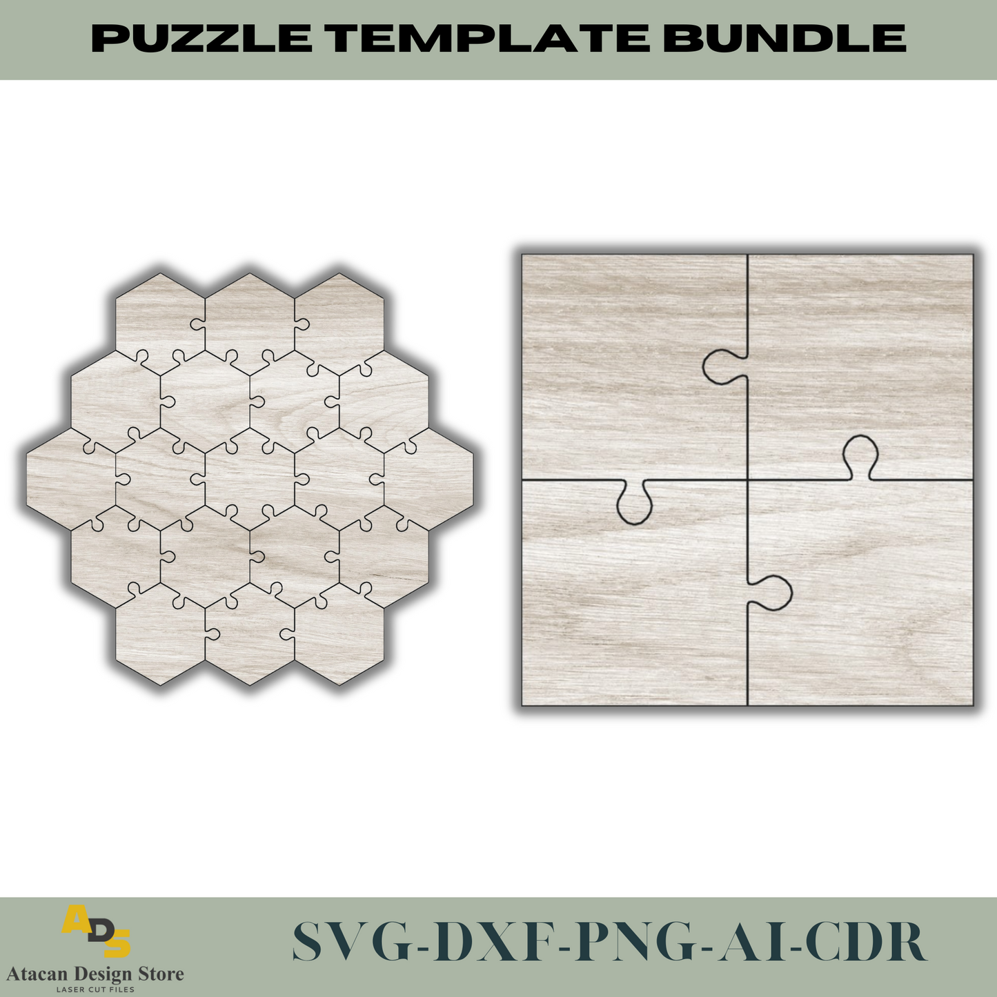 Customizable Puzzle Templates - Unique Jigsaw Laser Cut Puzzle Designs - Perfect for DIY Crafts and Gifts 732